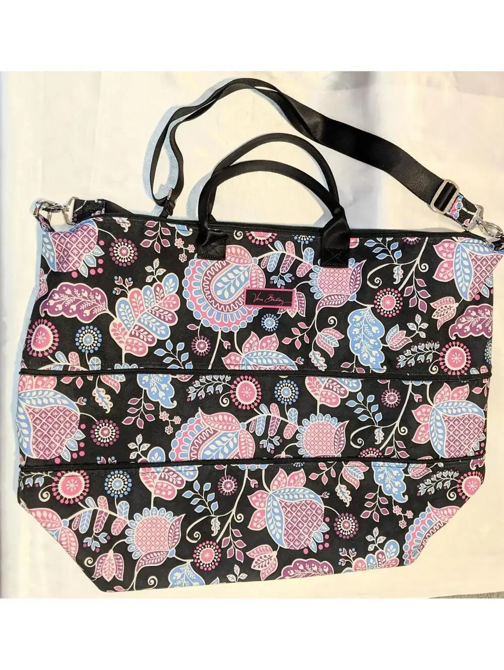 Vera Bradley Lighten Up Expandable Travel Weekend Bag Large Tote Alpine Floral - Picture 1 of 9